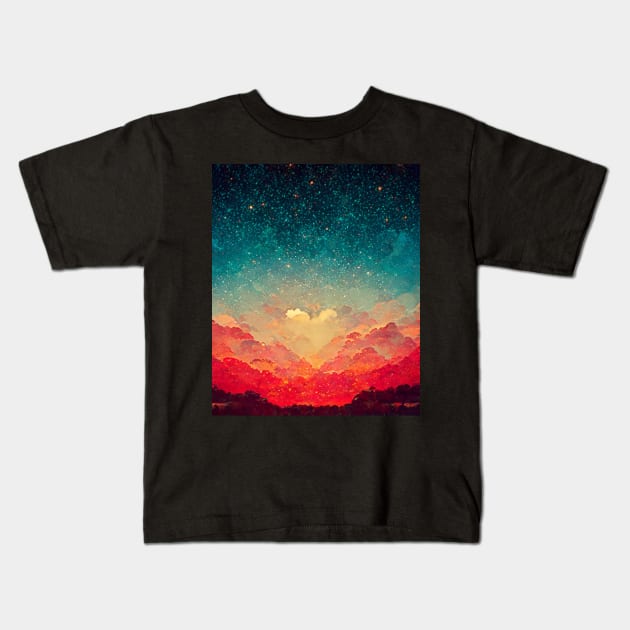 The Starry Ombre Kids T-Shirt by Cakeboard Designs